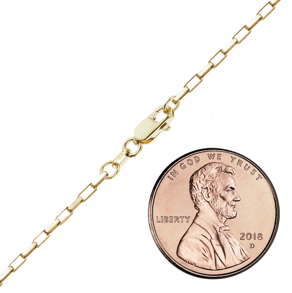 Finished Elongated (Inka) Box Anklet in 14K Gold-Filled