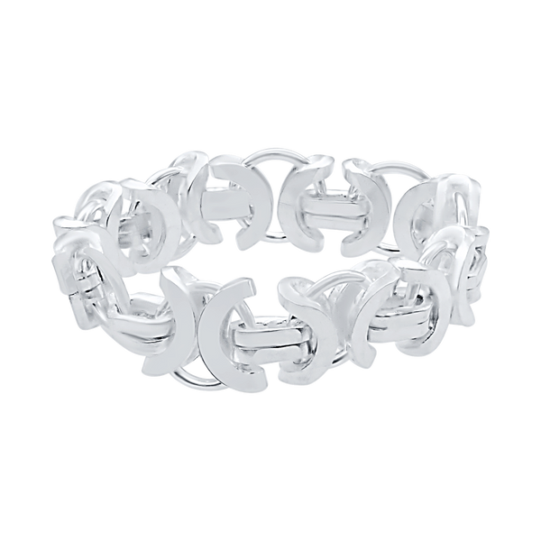 New Amsterdam Byzantine Chain Ring in Sterling Silver