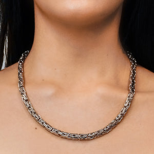 Battery Park Byzantine Chain Necklace in Sterling Silver