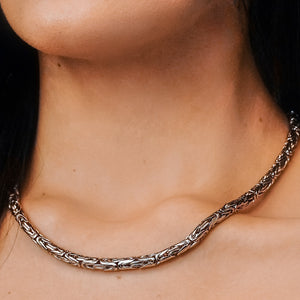 Battery Park Byzantine Chain Necklace in Sterling Silver