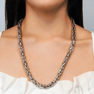 Battery Park Byzantine Chain Necklace in Sterling Silver