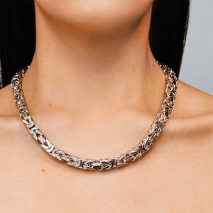 Times Square Byzantine Chain Necklace in Sterling Silver