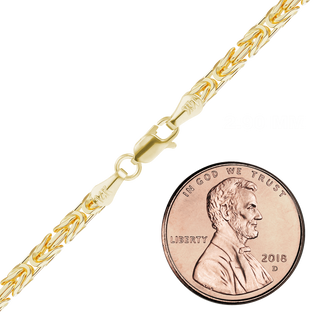 Finished Handmade Byzantine Anklet in 14K Yellow Gold