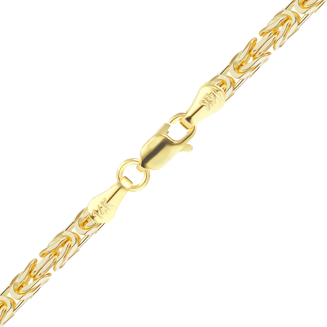 Finished Handmade Byzantine Anklet in 14K Yellow Gold