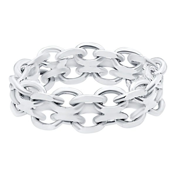 Broome St. Bizmark Chain Ring in Sterling Silver