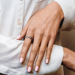 Broome St. Bizmark Chain Ring in Sterling Silver