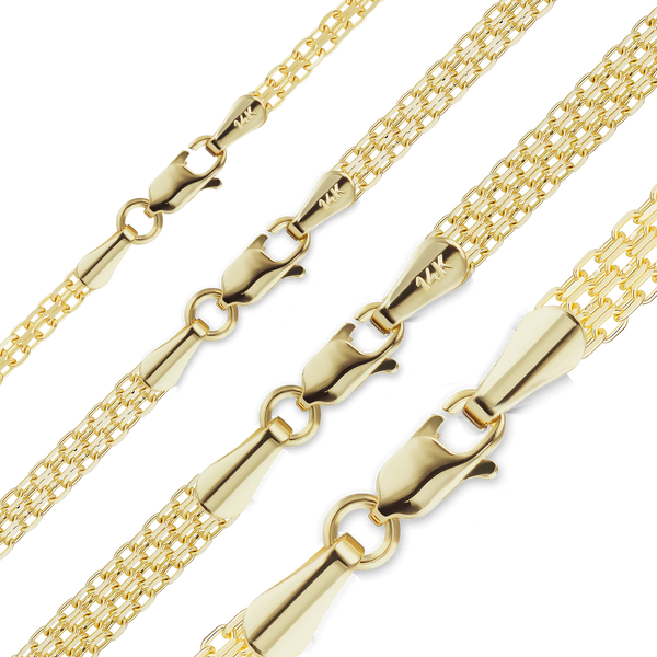 Diamond District Bizmark Anklet in 14K Yellow Gold