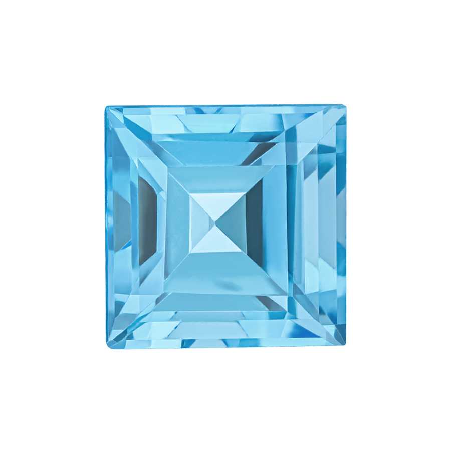 Square Blue Topaz - December Birthstones