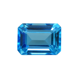 Emerald Shape AAA Natural Blue Topaz - December Birthstones