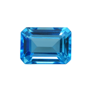 Emerald Shape Blue Topaz - December Birthstones