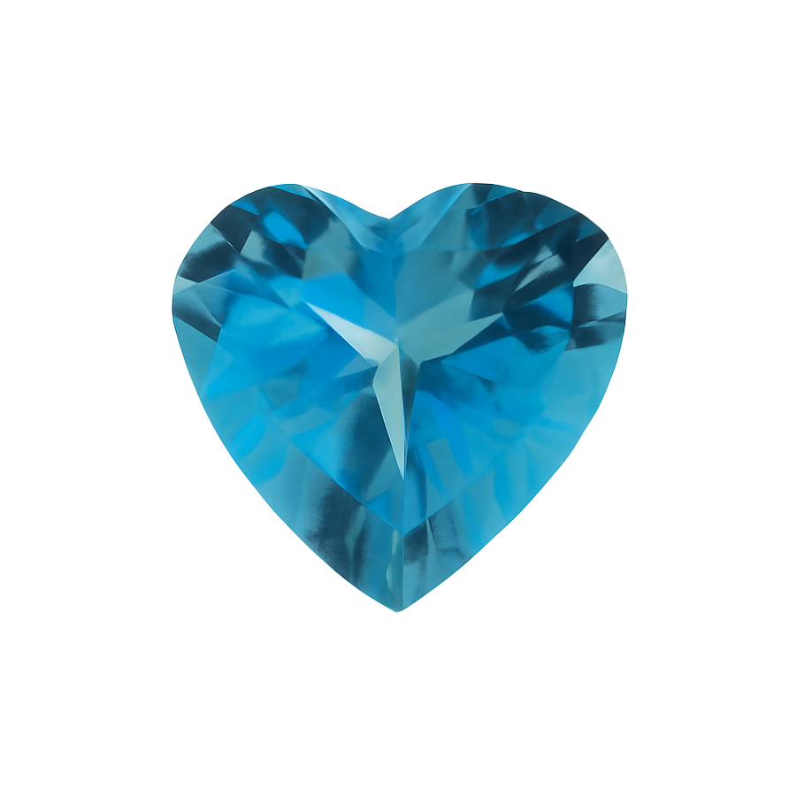 Heart Blue Topaz - December Birthstones
