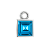 Diamond or Gemstone Square Bezel Drop Charm in 14K White Gold