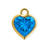 Diamond or Gemstone Heart Bezel Drop Charm in 14K Yellow Gold