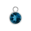 Diamond or Gemstone Bezel Drop Charm in 14K White Gold