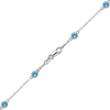 Finished Diamond by the Yard Cable Chain Necklace in 14K White Gold with Blue Topaz Stones