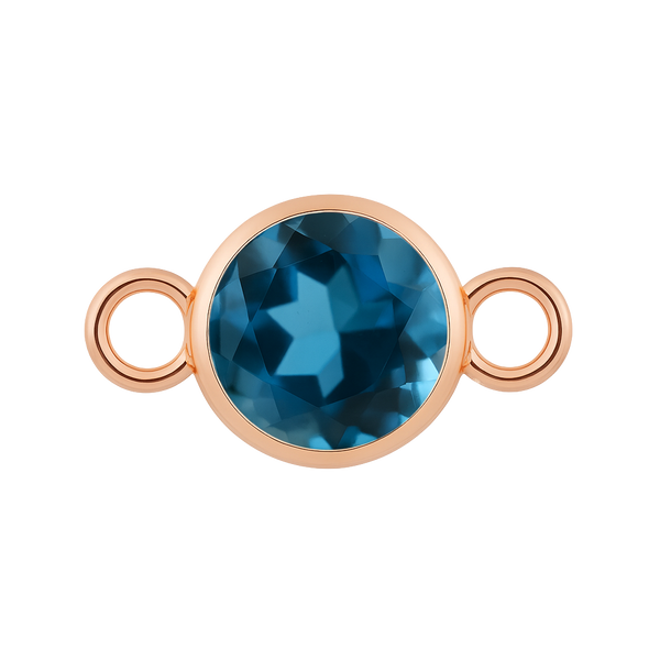 Diamond or Gemstone Bezel Bracelet/Necklace Charm in 14K Rose Gold