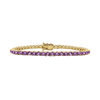 Tennis Bracelet with Amethyst Stones (February Birthstones) in 14K Gold (1.75 mm - 4.0 mm)
