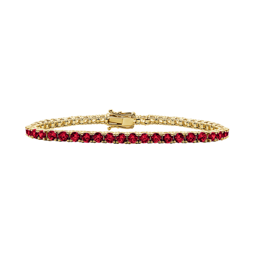 Tennis Bracelet with Garnet Stones (January Birthstones) in 14K Gold (1.75 mm - 4.0 mm)