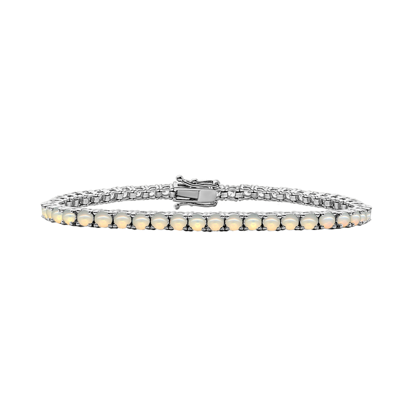 Tennis Bracelet with Opal Stones (October Birthstones) in 14K Gold (1.75 mm - 4.0 mm)