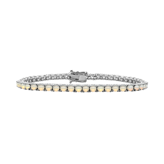 Tennis Bracelet with Opal Stones (October Birthstones) in 18K Gold (1.75 mm - 4.0 mm)