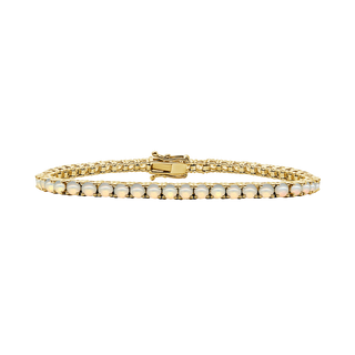 Tennis Bracelet with Opal Stones (October Birthstones) in 18K Gold (1.75 mm - 4.0 mm)