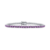 Tennis Bracelet with Amethyst Stones (February Birthstones) in 14K Gold (1.75 mm - 4.0 mm)