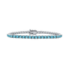Tennis Bracelet with Blue Topaz Colored CZ in Sterling Silver (2 mm - 4 mm)