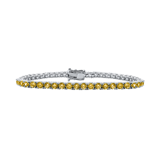 Tennis Bracelet with Citrine Stones (November Birthstones) in 18K Gold (1.75 mm - 4.0 mm)
