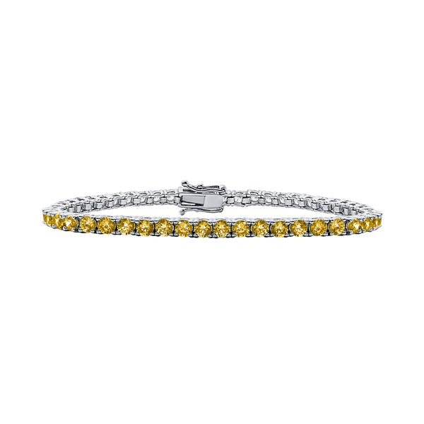 Tennis Bracelet with Citrine Stones (November Birthstones) in 18K Gold (1.75 mm - 4.0 mm)