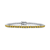 Tennis Bracelet with Citrine Colored CZ in Sterling Silver (2 mm - 4 mm)