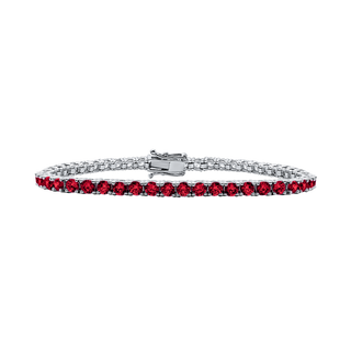 Tennis Bracelet with Garnet Stones (January Birthstones) in 14K Gold (1.75 mm - 4.0 mm)