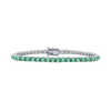Tennis Bracelet with Emerald Stones (May Birthstones) in 14K Gold (1.75 mm - 4.0 mm)