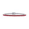 Tennis Bracelet with Ruby Stones (July Birthstones) in 14K Gold (1.75 mm - 4.0 mm)