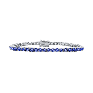 Tennis Bracelet with Sapphire Stones (September Birthstones) in 18K Gold (1.75 mm - 4.0 mm)