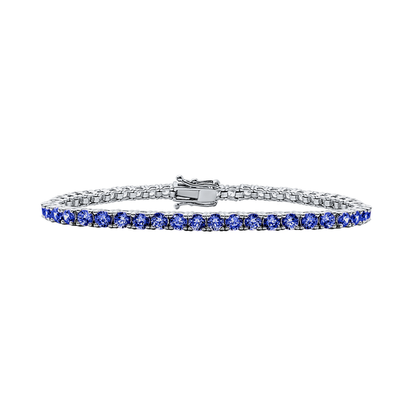 Tennis Bracelet with Sapphire Stones (September Birthstones) in 18K Gold (1.75 mm - 4.0 mm)