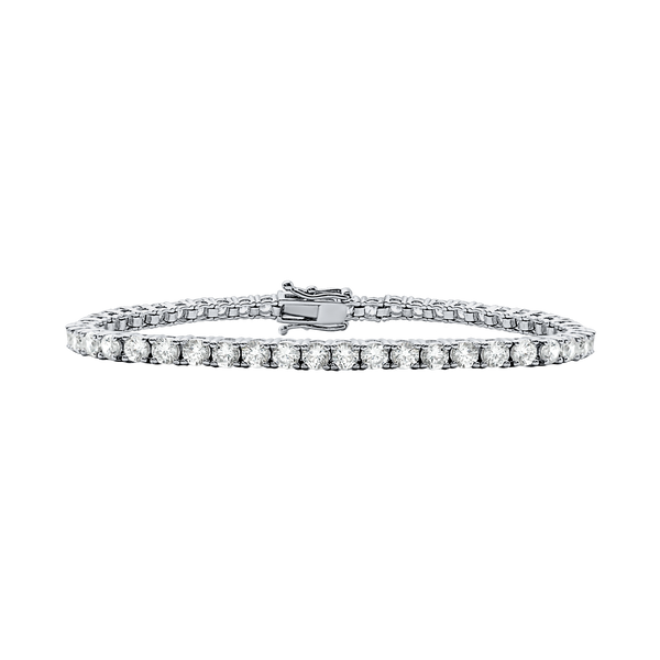Tennis Bracelet with Natural Diamond Stones (April Birthstones) in 14K Gold (1.75 mm - 4.0 mm)