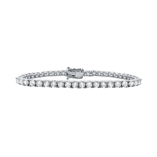Tennis Bracelet with Cubic Zirconia in Sterling Silver (2 mm - 4 mm)
