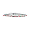 Tennis Bracelet with Tourmaline Stones (October Birthstones) in 14K Gold (1.75 mm - 4.0 mm)