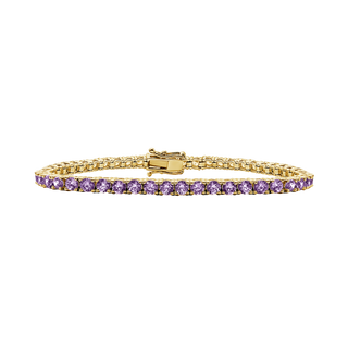 Tennis Bracelet with Alexandrite Stones (June Birthstones) in 18K Gold (1.75 mm - 4.0 mm)