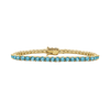 Tennis Bracelet with Blue Topaz Stones (December Birthstones) in 18K Gold (1.75 mm - 4.0 mm)