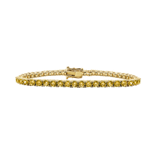 Load image into Gallery viewer, Tennis Bracelet with Citrine Stones (November Birthstones) in 14K Gold (1.75 mm - 4.0 mm)
