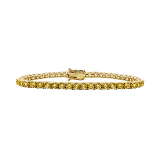 Tennis Bracelet with Citrine Stones (November Birthstones) in 18K Gold (1.75 mm - 4.0 mm)