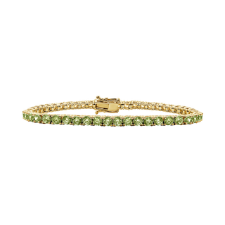 Tennis Bracelet with Peridot Stones (August Birthstones) in 18K Gold (1.75 mm - 4.0 mm)