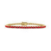 Tennis Bracelet with Ruby Stones (July Birthstones) in 18K Gold (1.75 mm - 4.0 mm)