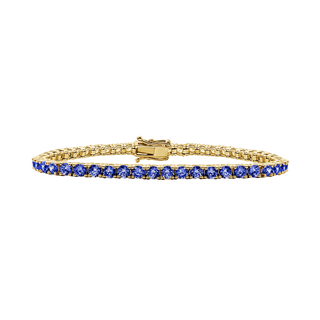 Tennis Bracelet with Sapphire Stones (September Birthstones) in 18K Gold (1.75 mm - 4.0 mm)