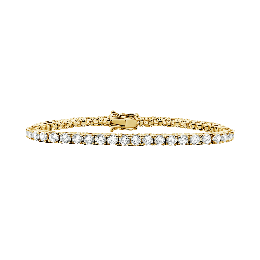 Tennis Bracelet with Natural Diamond Stones (April Birthstones) in 14K Gold (1.75 mm - 4.0 mm)