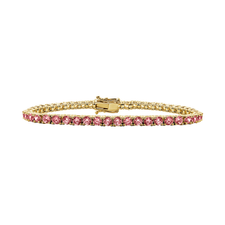 Tennis Bracelet with Tourmaline Stones (October Birthstones) in 18K Gold (1.75 mm - 4.0 mm)