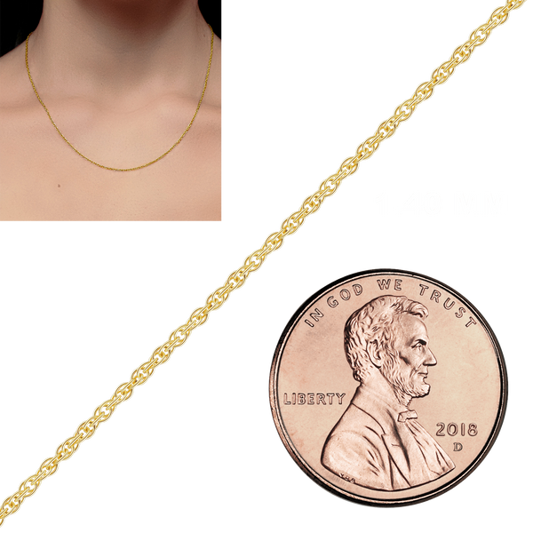 Special Order Only: Bulk / Spooled Classic Machine Rope Chain in Gold