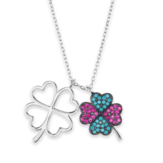 4 Leaf Clover Necklace in Sterling Silver (22 x 16 mm)