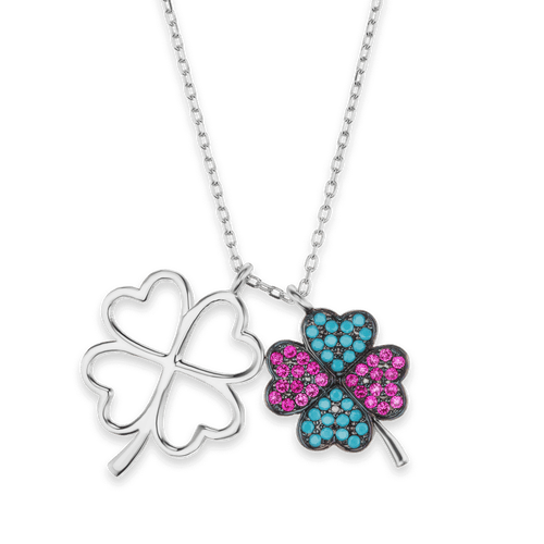 4 Leaf Clover Necklace in Sterling Silver (22 x 16 mm)